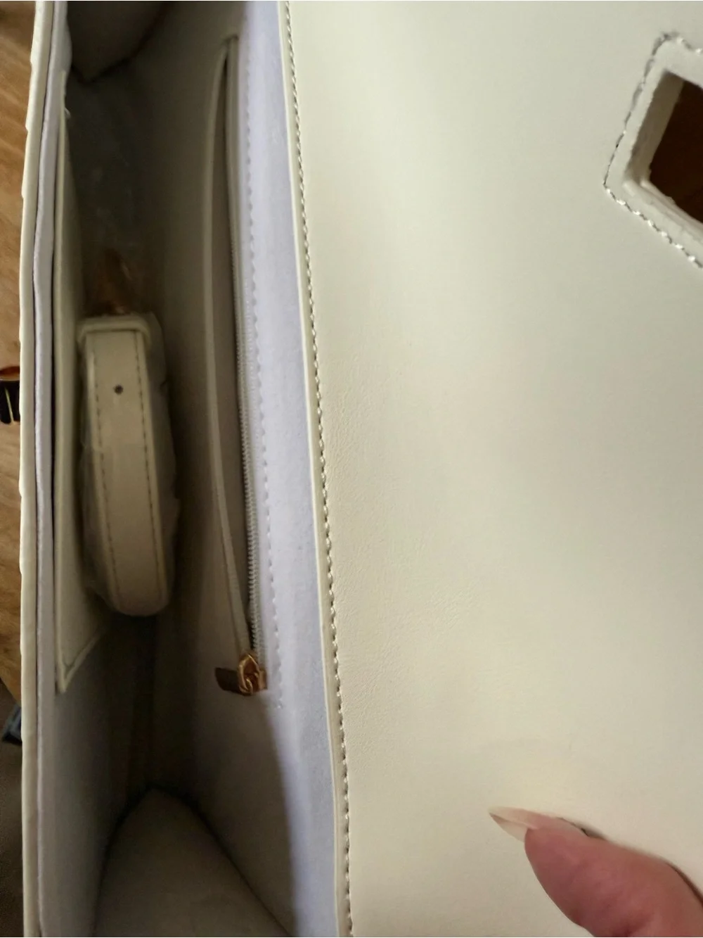 NWOT White Woven Leather Top-Handle Bag